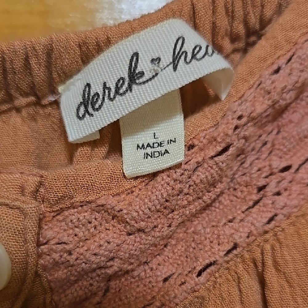 Derek Heart Pink Puff Short Sleeve Blouse L - Picture 2 of 3